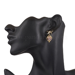 Pendientes colgantes de diamantes de latón&nbsp;EJEW-MZ00465-03