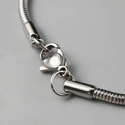 Collana a catena a serpente tondo in acciaio inossidabile per uomo donna&nbsp;NJEW-TAC0007-14