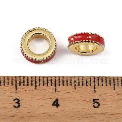 Ottone smalto European Beads&nbsp;KK-CBAF17A-01G-01