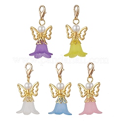 5 Stück 5 Farben Glasperlen & Acryl-Anhänger-Dekorationen&nbsp;HJEW-JM03223-01