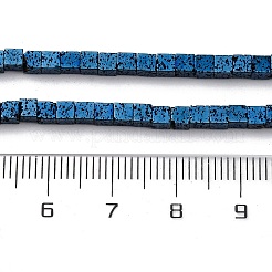 Galvanisierte natürliche Lavasteinperlenstränge&nbsp;G-A256-B01-02G