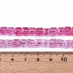 Brins de perles de verre transparentes craquelées&nbsp;GLAA-N062-6mm-07