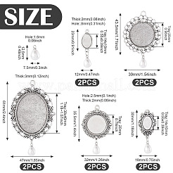 10 stücke 5 stil legierung anhänger cabochon einstellungen&nbsp;HJEW-TAC0120