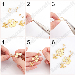20 pieza de fornituras de aretes de latón&nbsp;KK-BBC0027-87