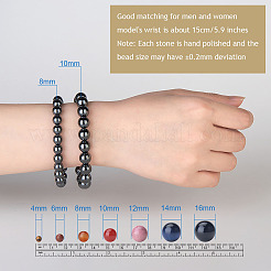 Non magnetici sintetici branelli ematite rotondi estendono bracciali&nbsp;BJEW-PH0001-8mm-22