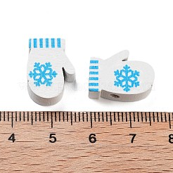 Perles en bois imprimées sur le thème de Noël&nbsp;WOOD-M015-05B