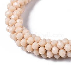 Facettierte opake Glasperlen Stretch Armbänder&nbsp;BJEW-S144-002E-05