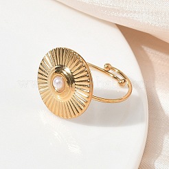 Fingerringe aus Edelstahl 304 mit Kunststoffperlen für Damen&nbsp;SA-CBAA981-01G-02