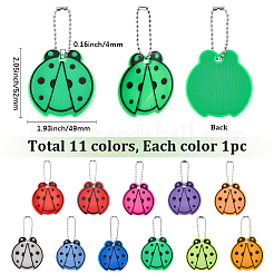 11 colgante de mariquita de plástico PVC de 11 colores&nbsp;HJEW-SC0003-23