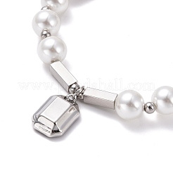 Collana da donna con charm ottagonale con strass&nbsp;NJEW-I111-01S