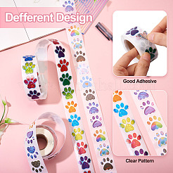 2 Rolle 2 Farben Papieraufkleber mit Hundepfotenabdruck&nbsp;DIY-TA0011-56