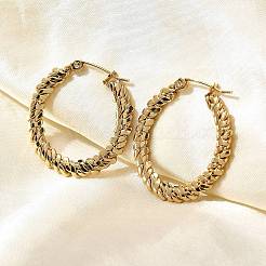 201 orecchini a cerchio in acciaio inossidabile&nbsp;EJEW-Q026-05G