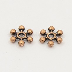 Perles d'espacement de flocon de neige en argent tibétain mixte&nbsp;X-TIBEB-X0009