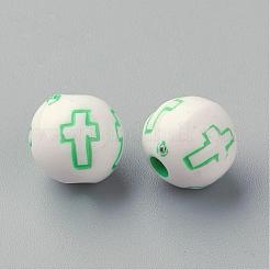 Perles en acrylique de style artisanal&nbsp;SACR-Q187-11