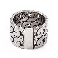 Anello a forma di catena a maglie cubane in acciaio inossidabile 304&nbsp;RJEW-F137-04AS