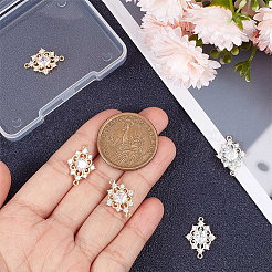 8 Stück 2 Stile Messing klare Zirkonia Rautenglieder Verbinder Charms&nbsp;ZIRC-BBC0003-72