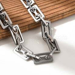 Pulseras de eslabones rectangulares de acero inoxidable 304 para hombres y mujeres&nbsp;BJEW-D042-36P