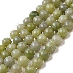 Natürliche Jade Perlen Stränge, Runde, 10 mm, Bohrung: 0.8 mm, ca. 36 Stk. / Strang, 14.96'' (38 cm)