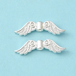 Tibetan Style Alloy Beads, Lead Free & Cadmium Free, Silver Color Plated, Wing, 7x23x3mm, Hole: 1.5mm, about 1380pcs/1000g