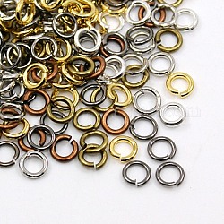 Anillos de salto abiertos anillos de salto de latón, color mezclado, 7x1mm, 18 calibre, diámetro interior: 5 mm, aproximamente 4000 unidades / 500 g