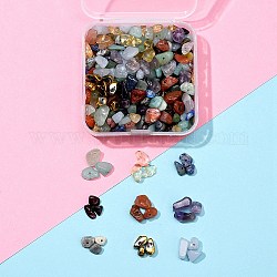 105g 9 perles de pierres précieuses naturelles de style, puce, 2.5x3x2mm, Trou: 0.7~1mm, 105 g / boîte