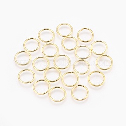 Accessroi di gioielli, anellini in ottone,  cadmio& piombo libero, anelli di salto aperti, oro, 10x1.2mm, diametro interno: 7.6mm, su 3700 pc / kg