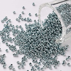 11/0 Grade A Dyed Glass Seed Beads, Round, Medium Turquoise, 2.3x1.5mm, Hole: 1mm, about 5300pcs/50g