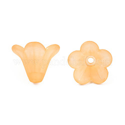 Gefrostet Acryl-Perlen, Blume, orange, 10x13.5 mm, Bohrung: 1.8 mm, ca. 1600 Stk. / 500 g