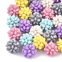 Perles tissées acryliques peintes par pulvérisation, ronde, perles de cluster, couleur mixte, 18~19mm