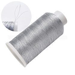 Nylon Metallic Thread, Embroidery Thread, 3-Ply, Silver, 0.2mm, about 1312.33 yards(1200m)/roll