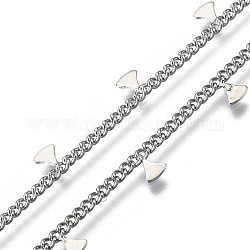 Латунные бордюрные цепи, с чашами поклонников, долговечный, несварные, платина, 4x1 мм