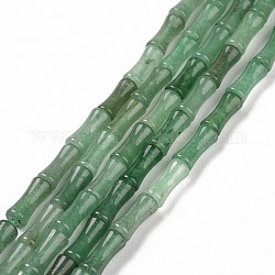 Verde naturale perline avventurina fili, bastone di bambù, 12.5x5.5mm, Foro: 1 mm, circa 31pcs/filo, 15.75 pollice (40 cm)