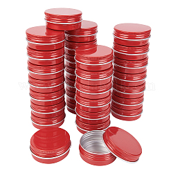 Круглые алюминиевые жестяные банки, алюминиевая банка, контейнеры для хранения косметики, свечи, конфеты, с винтовой крышкой, красные, 5.5x2.1 см, Внутренний диаметр: 4.9 cm