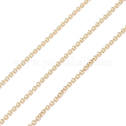 Латунные кабельные цепи, пайки, настоящие цепочки с золотым наполнителем 14 карат, реальный 14k позолоченный, ссылка: 1.6x1.3x0.3 mm