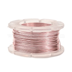 Alambre artesanal de cobre redondo, para la fabricación de la joya, Plateado de larga duración, rosa, 24 calibre, 0.5mm, aproximadamente 39.37 pie (12 m) / rollo.