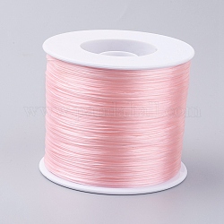 Cuerda de cristal elástica plana coreana, Hilo de cuentas elástico, para hacer la pulsera elástica, rosa brumosa, 0.5mm, alrededor de 546.8 yarda (500 m) / rollo