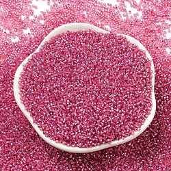 TOHO Round Seed Beads, Japanese Seed Beads, (2106) Silver Lined Milky Mauve, 15/0, 1.5mm, Hole: 0.7mm, about 135000pcs/pound