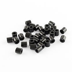 1000pcs PE Fuse Beads,  DIY Toys for Kids, Tube Beads, Black, 5x5mm, Hole: 3mm