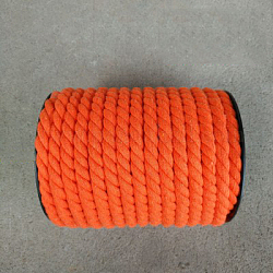 3-слойный хлопковый шнур макраме, витая хлопковая веревка, для настенного крепления, вешалки для растений, поделки и свадебные украшения, оранжево-красный, 12 мм, около 21.87~24.05 ярда (20~22 м) / рулон