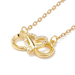 Collana con ciondolo cuore amore infinito con zirconi chiari, 304 gioiello in acciaio inossidabile per donna, oro, 17.72 pollice (45 cm)