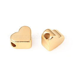 Perline in ottone, cuore, placcato di lunga durata, oro, 6x5.5x3mm, Foro: 1.5 mm