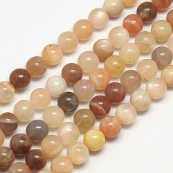 Natural Sunstone Beads Strands, Round, Sunstone, 12mm, Hole: 1mm, about 33pcs/strand, 15.7 inch