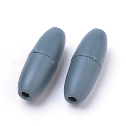 Kunststoff abtrünnigen Spangen, für Gummisilikon-Zahnenhalsketten, Grau, 24x9 mm, Bohrung: 2.5 mm