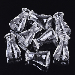 半手動吹きガラスグローブカバー  DIYガラスバイアルペンダントチャーム用  花瓶  透明  22.5~26x15.5mm  半分穴：6mm  ボトル容量：1.8~2.3ml（0.06~0.07液量オンス）