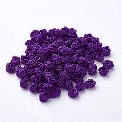 Perles de tissage en polyester, ronde, bleu violet, 6x5mm, Trou: 4mm, environ 200 pcs / sachet 
