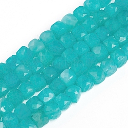Chapelets de perles en amazonite naturelle, facette, cube, 4~5x4~5x4~5mm, Trou: 0.7mm, Environ 72~76 pcs/chapelet, 15.55 pouce (39.5 cm)