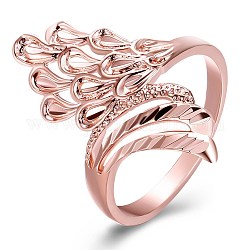 Латунные широкополосного кольца, розовое золото , размер США 6 (16.5 мм)