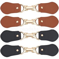 Gorgecraft 4 Sets 2 Style PU Imitation Leather Sew on Toggle Buckles, Tab Closures, Cloak Clasp Fasteners, with Alloy & Iron Finding, Mixed Color, 15.9~16x3.35x0.6~0.9cm, 2 sets/style