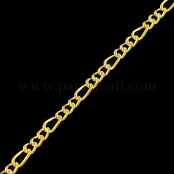 Iron Figaro Chains, with Spool, Soldered, Golden, 5.3x2.6x0.6mm, about 328.08 Feet(100m)/roll
