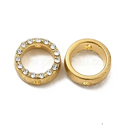 Cadre en perles de strass en alliage, anneau, or clair, 12.5x5mm, Trou: 1.6mm